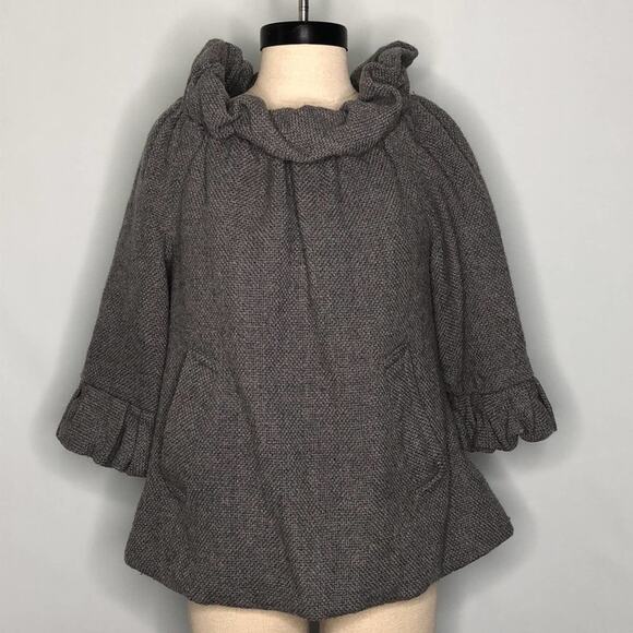 Marc by Marc Jacob Gray Mock Ruffles Turtleneck Top Small - Picture 11 of 11